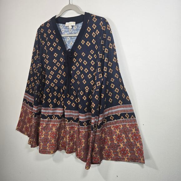 Weekend Suzanne Betro Women's Boho Top. Size 1X. - Picture 2 of 10